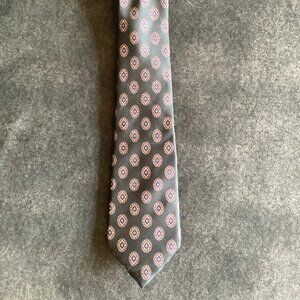 Christian Dior Men’s 100% Silk Black Geometric Neck Tie • Made In USA